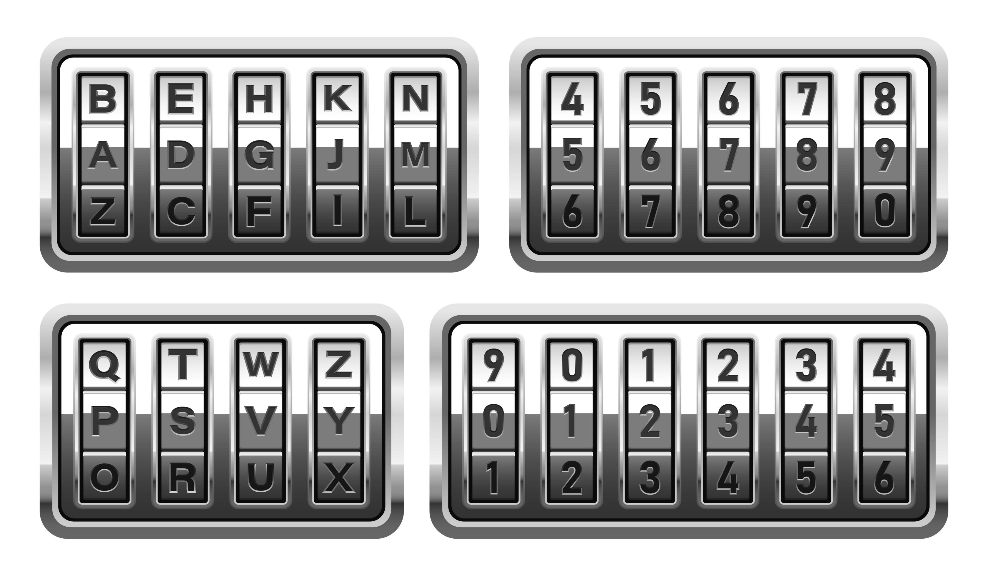 Combination lock vector design illustration isolated on white