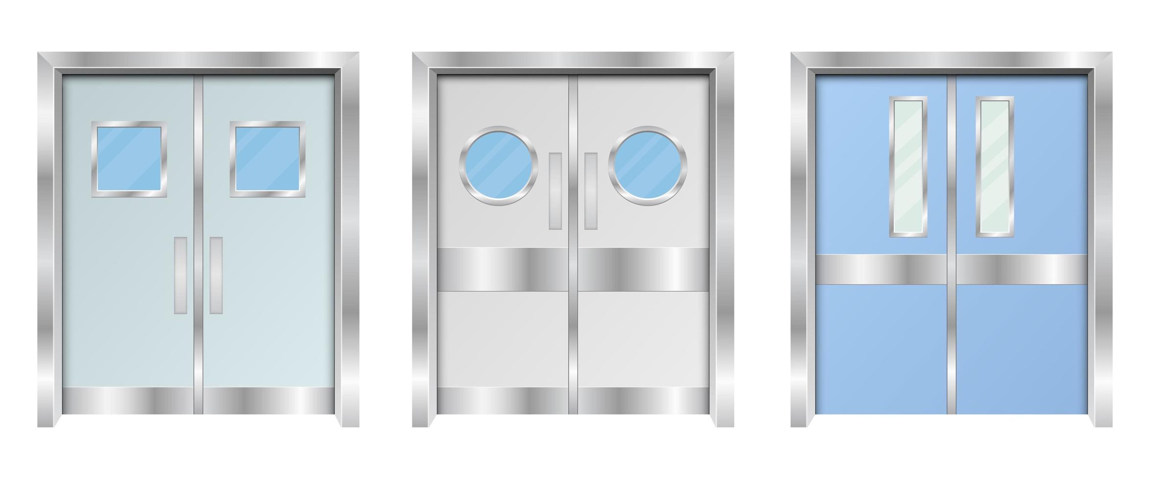 Ilustración de diseño de vector de puertas dobles de hospital aislado sobre fondo blanco