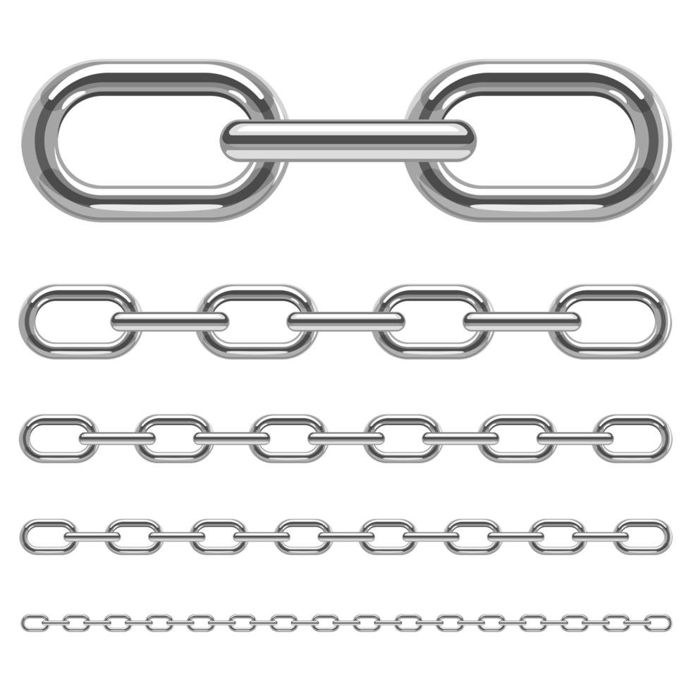 Metallic chain vector design illustration isolated on white background