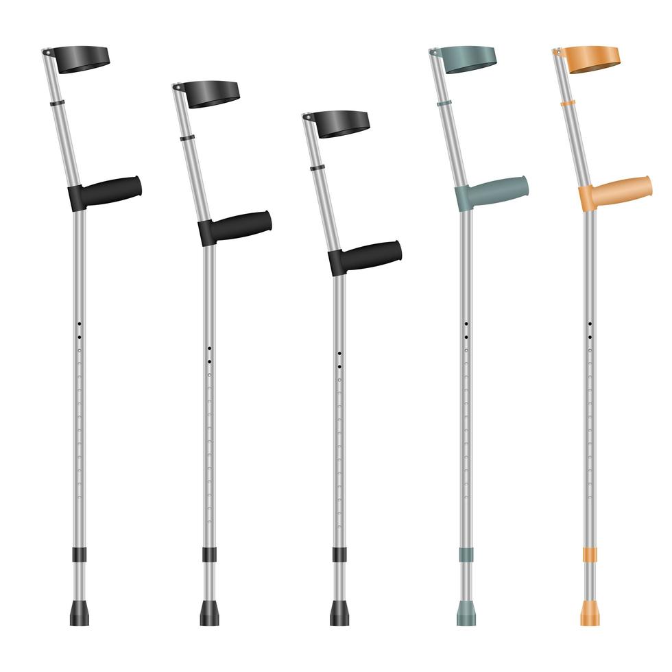 Medical crutches set vector design illustration isolated on white background