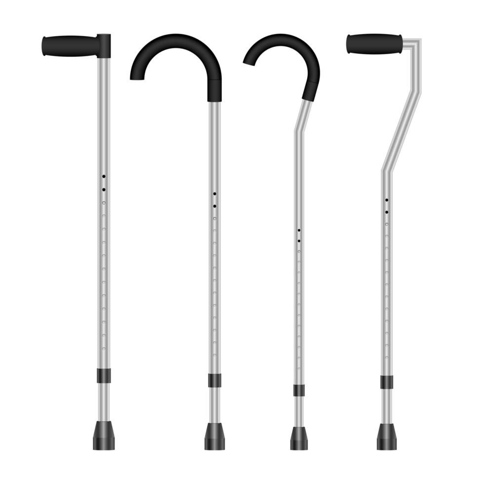 Medical crutches set vector design illustration isolated on white background