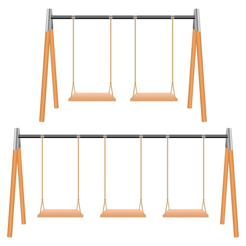 Wooden swing vector design illustration isolated on background