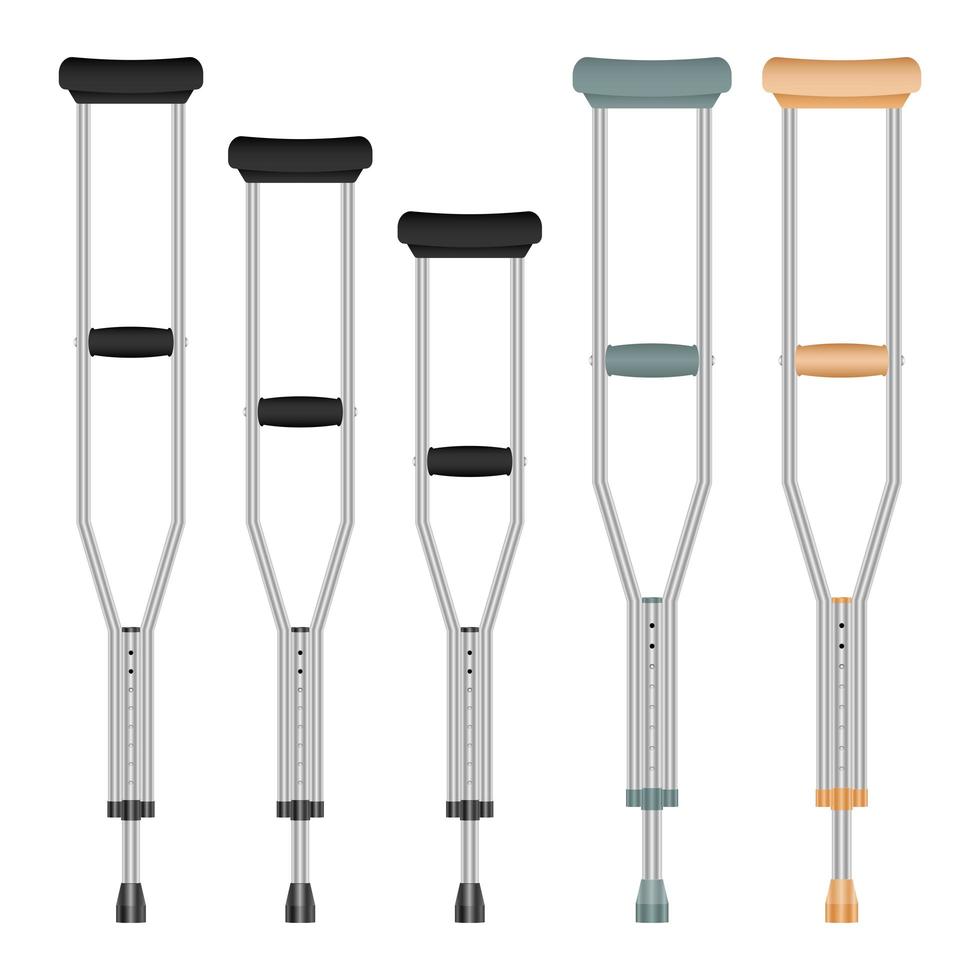 Medical crutches set vector design illustration isolated on white background