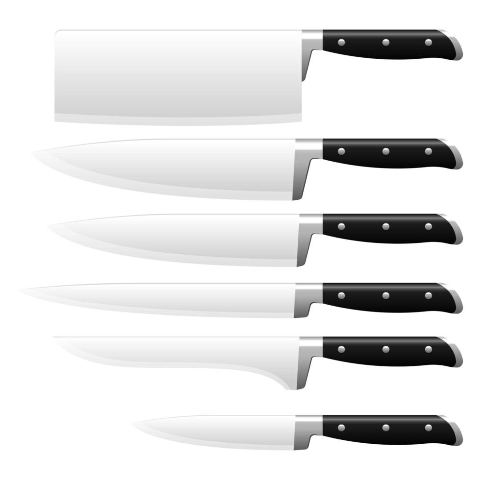 Ilustración de diseño de vector de cuchillo de cocina aislado sobre fondo blanco