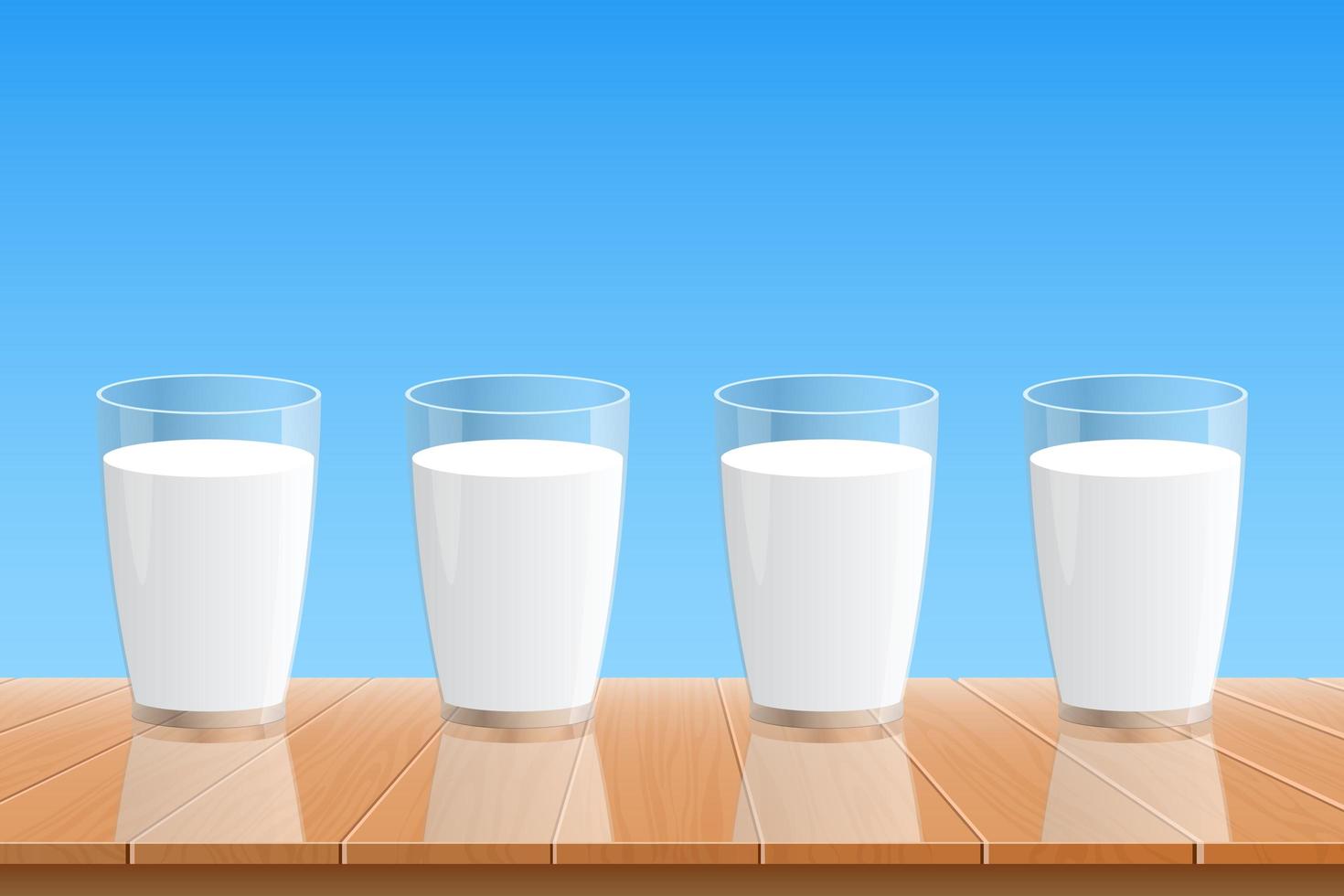 vaso de leche fresca ilustración de diseño vectorial vector