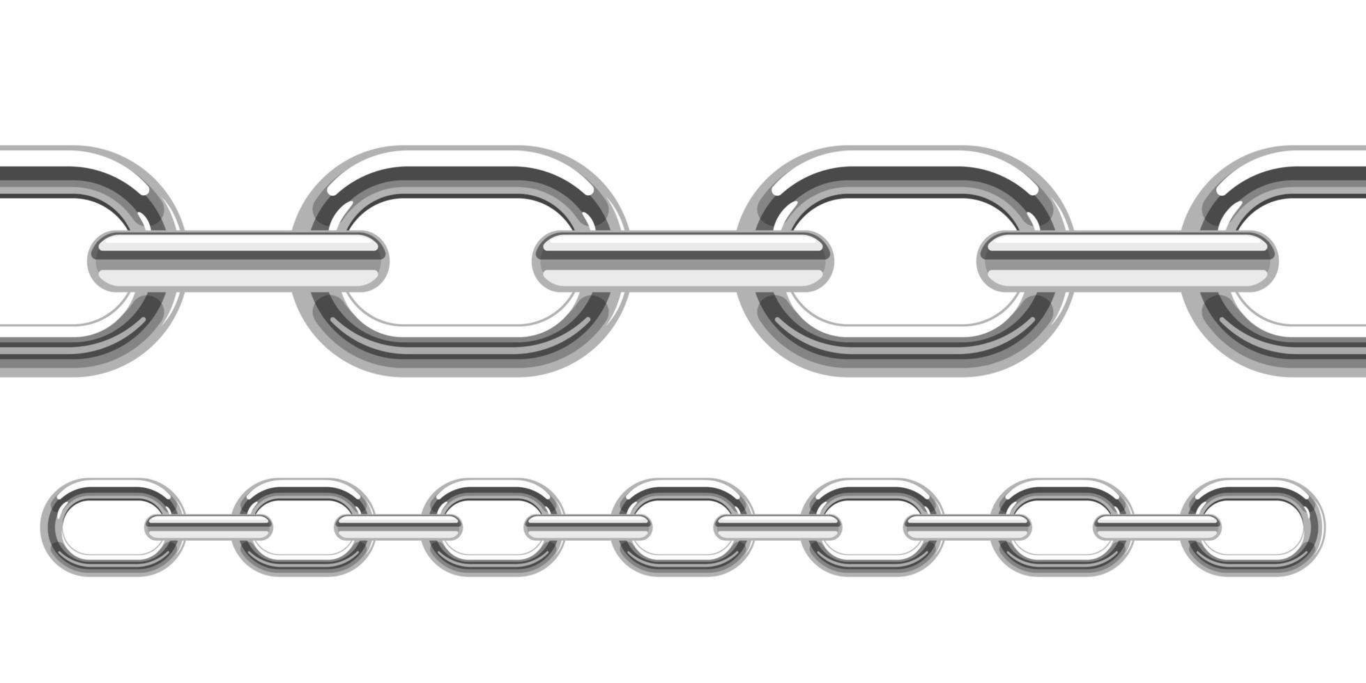 Metallic chain vector design illustration isolated on white background