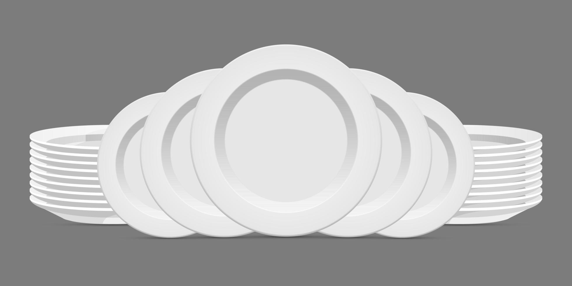 Ilustración de diseño de vector de plato de porcelana aislado sobre fondo
