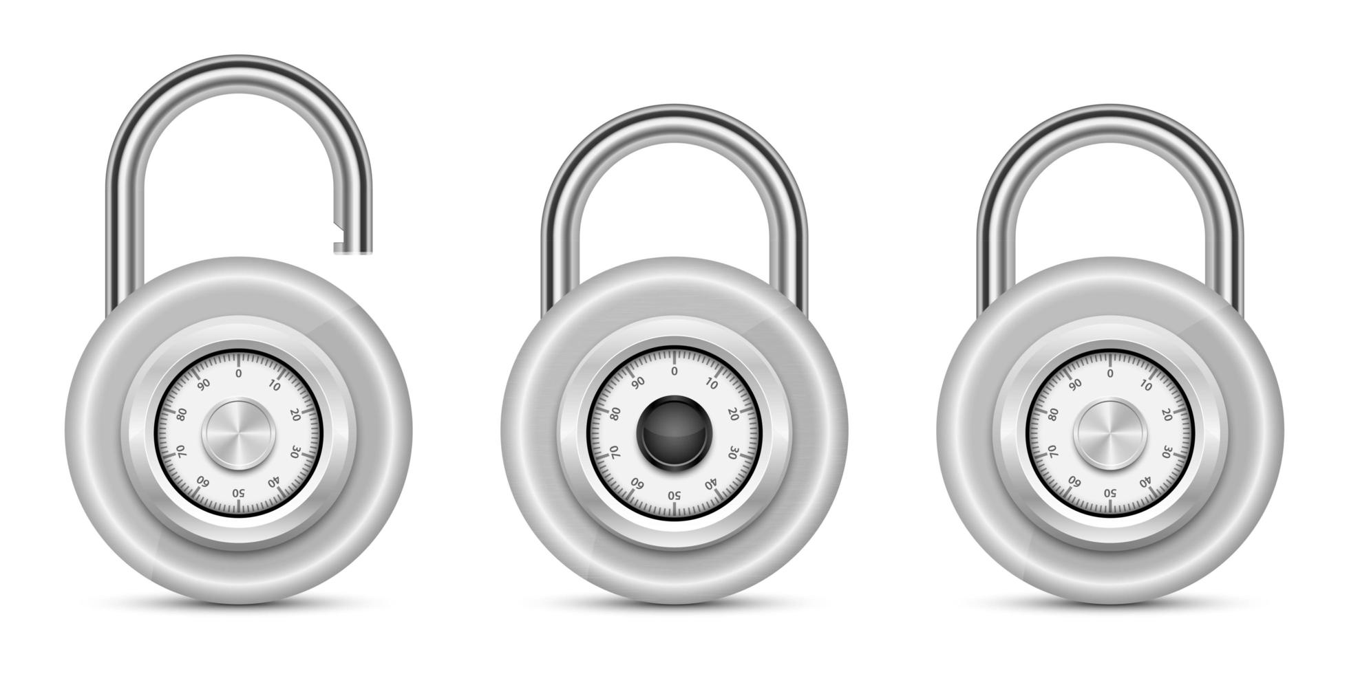 Lock set vector design illustration isolated on background