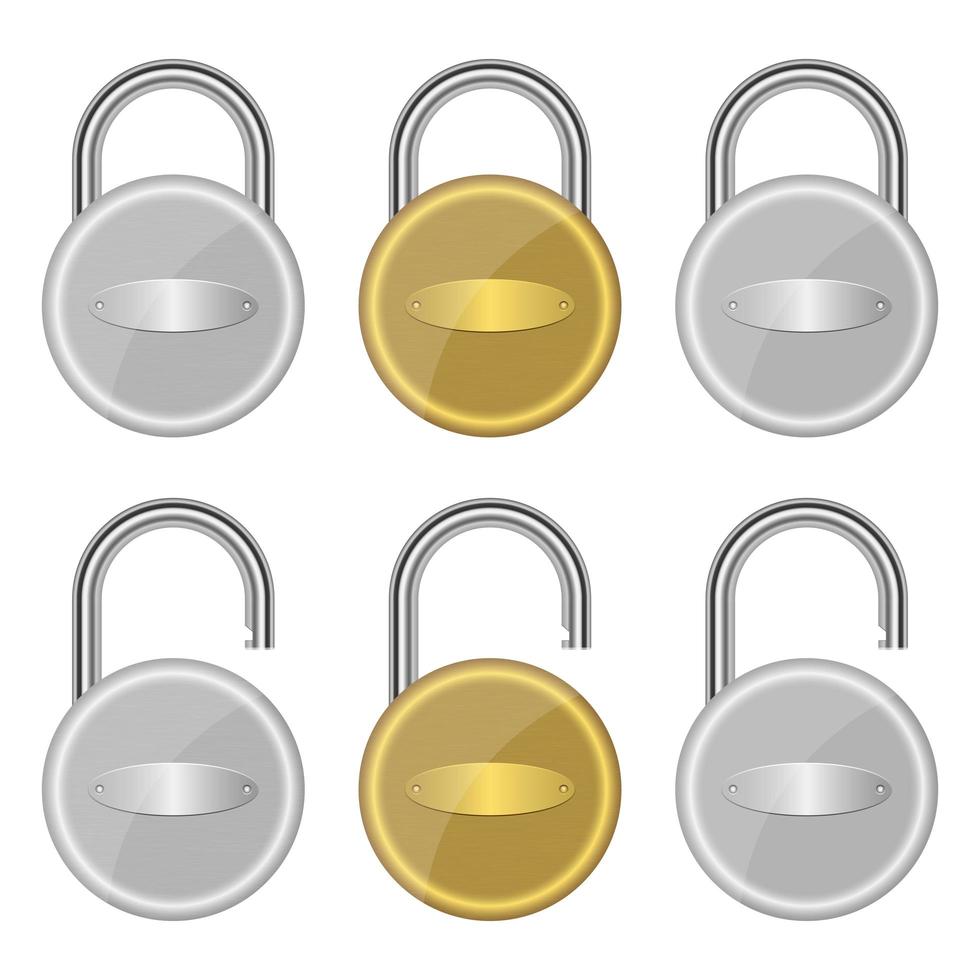 Lock set vector design illustration isolated on background