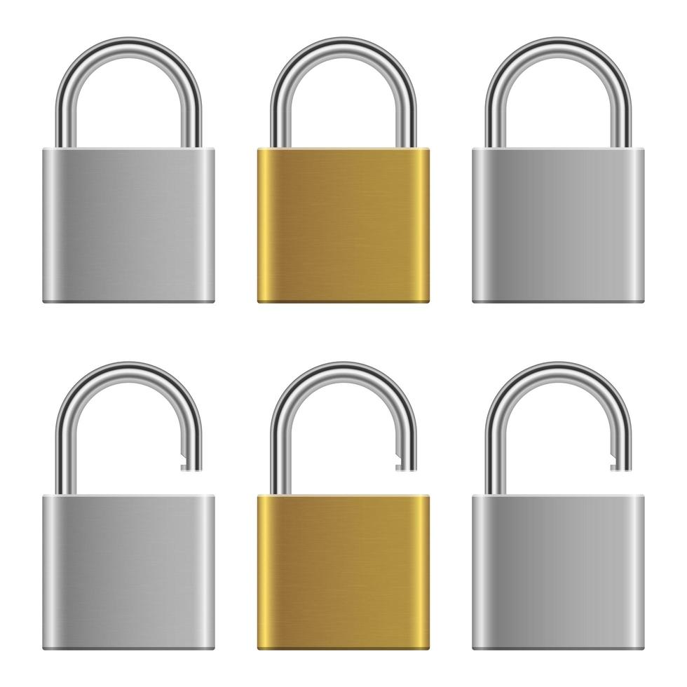 Lock set vector design illustration isolated on background