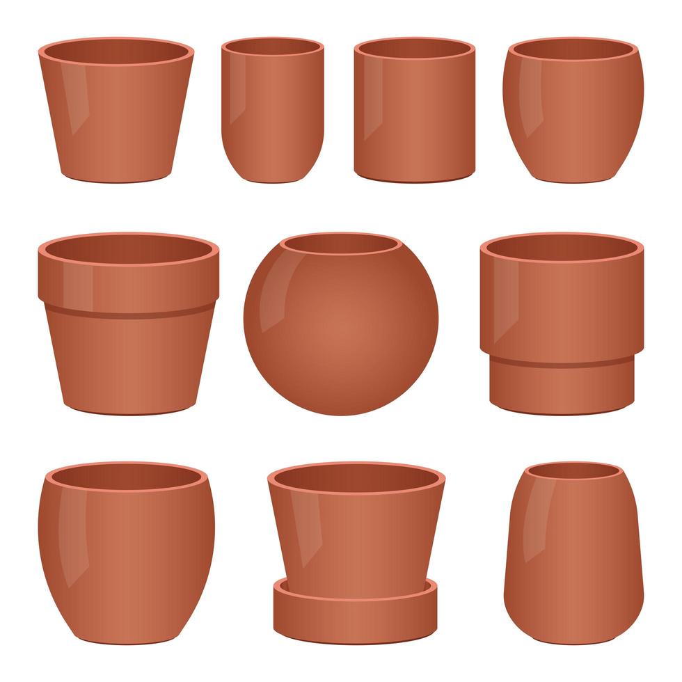 Empty flower pot vector design illustration isolated on white background