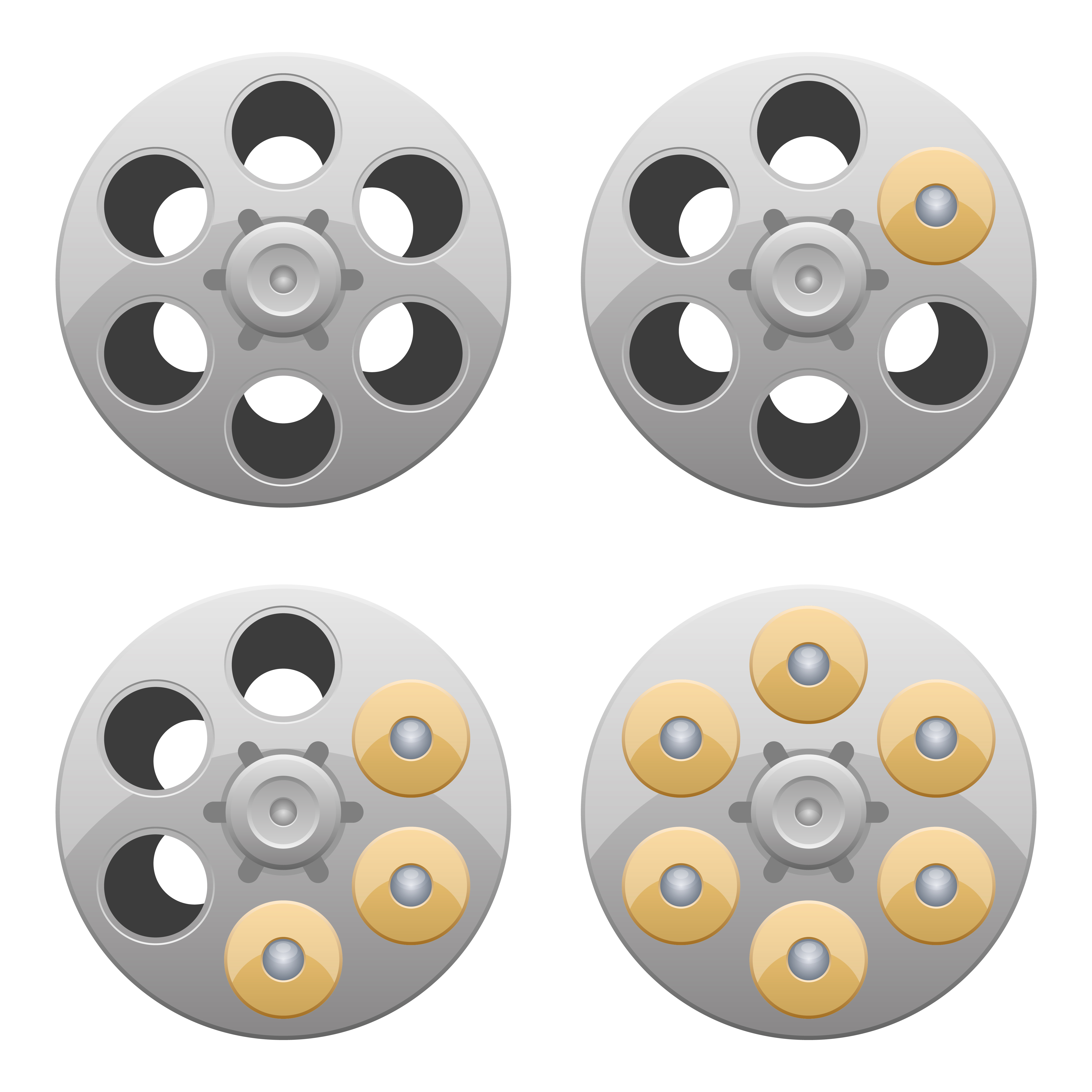 Revolver cylinder vector design illustration isolated on white