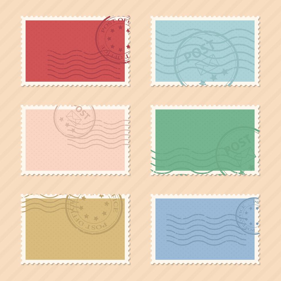 Post stamps vector design illustration isolated on background