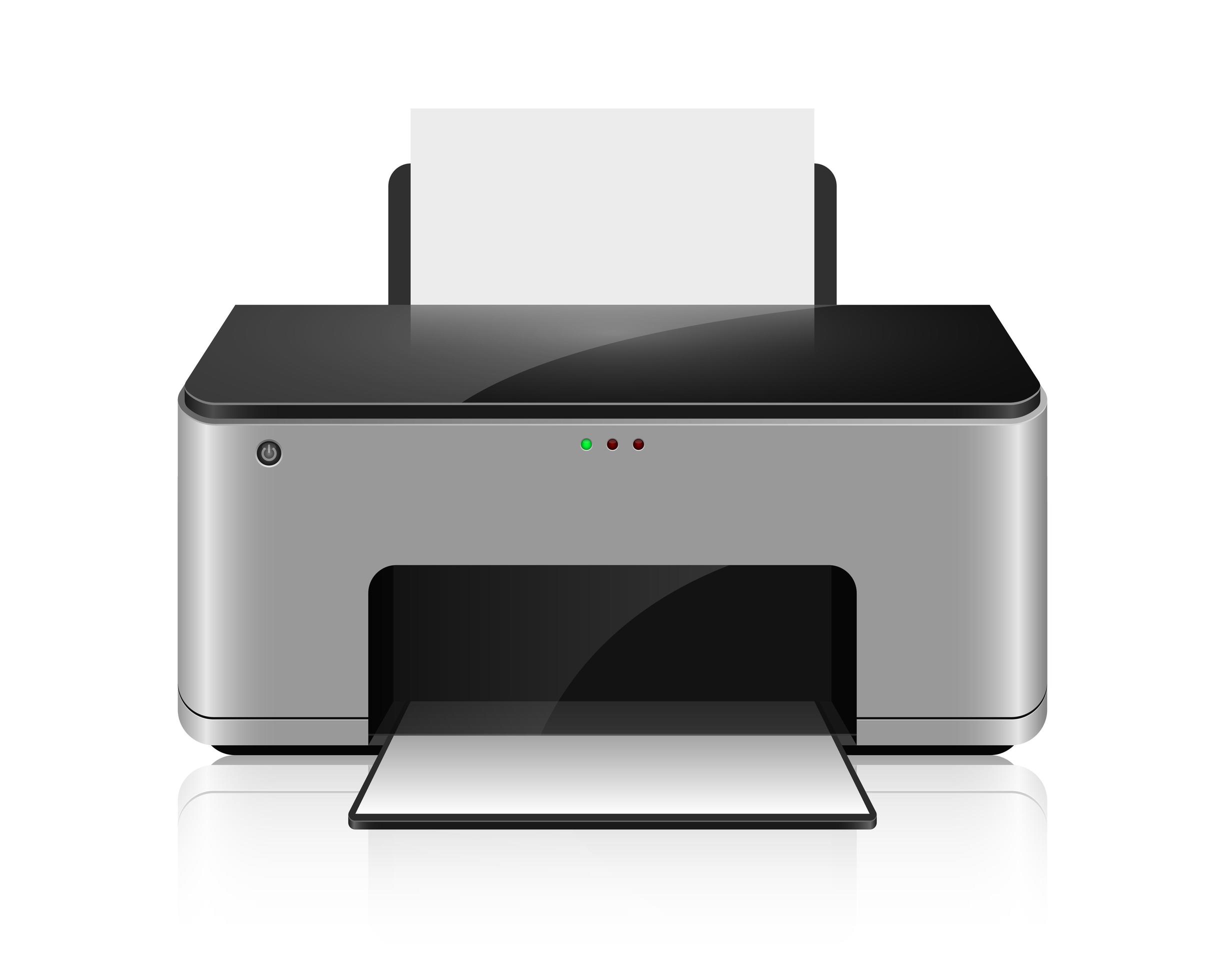Realistic inkjet printer vector design illustration isoalted on white