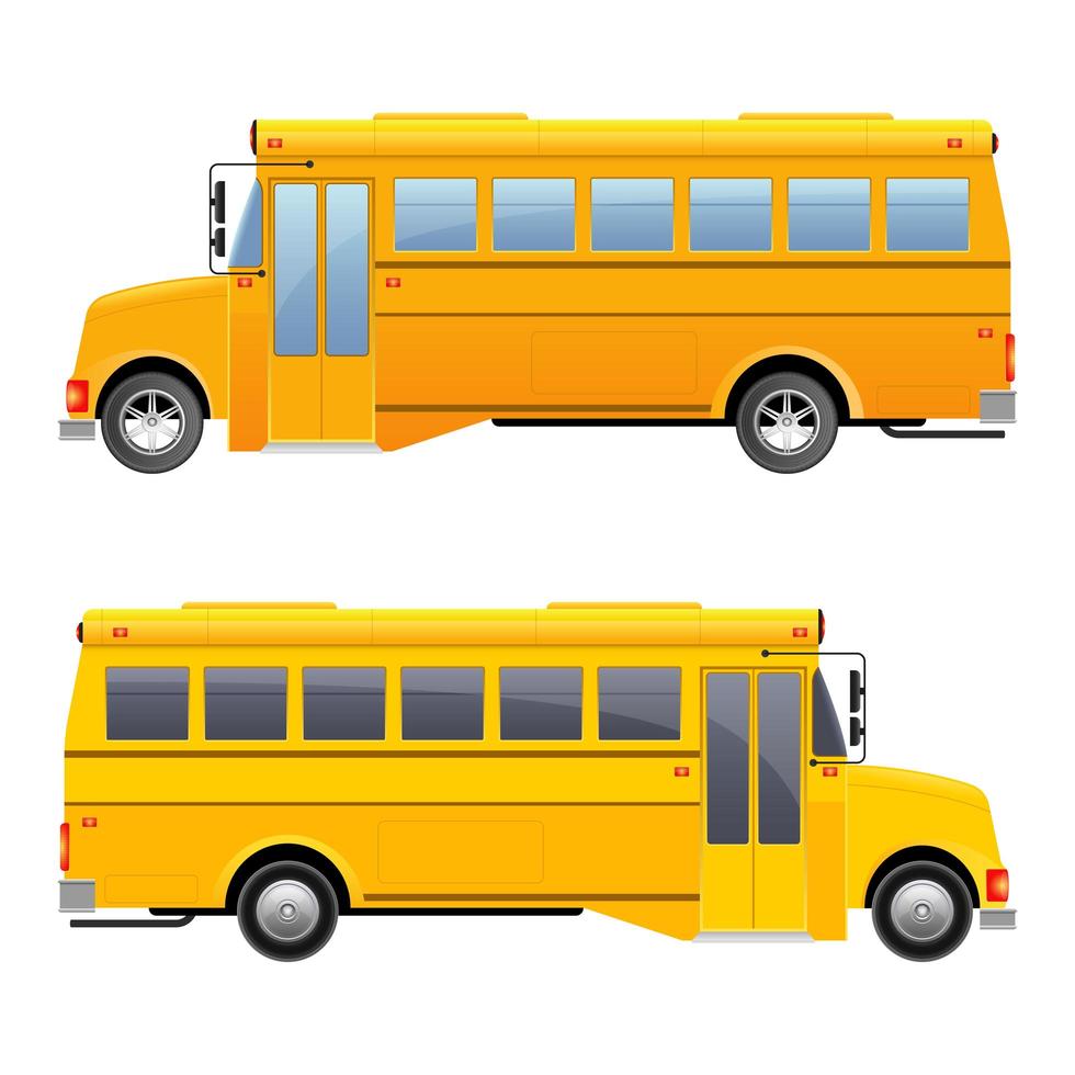 Ilustración de diseño de vector de autobús escolar aislado sobre fondo blanco