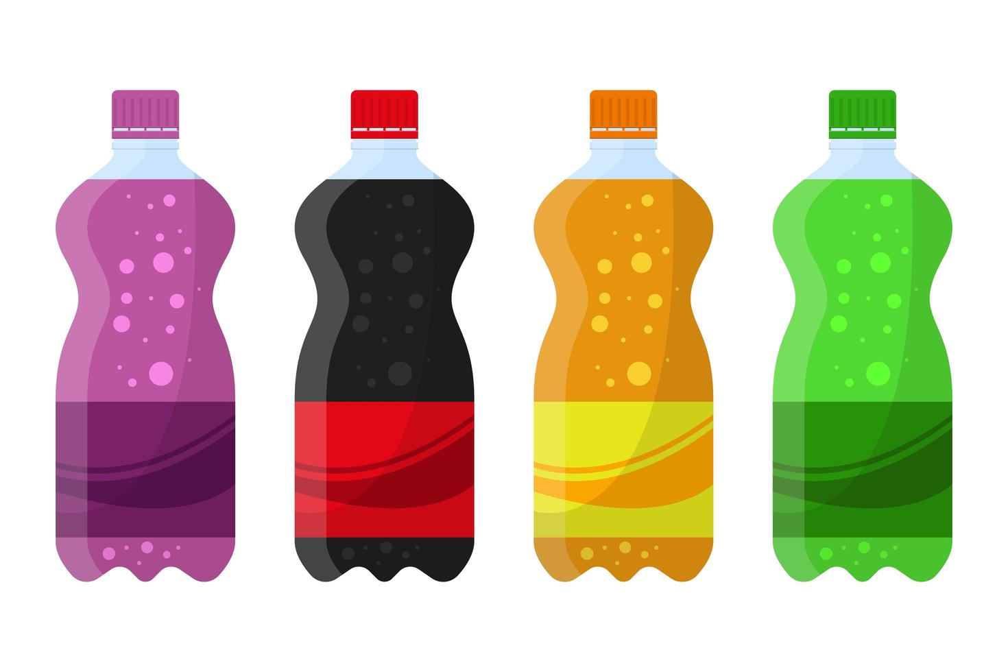 Ilustración de diseño de vector de botella de refresco aislado sobre fondo blanco