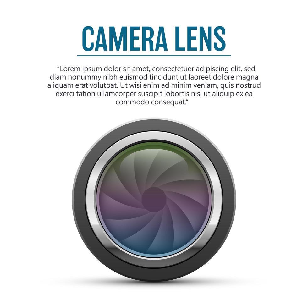 Camera lens vector design illustration isolated on white background