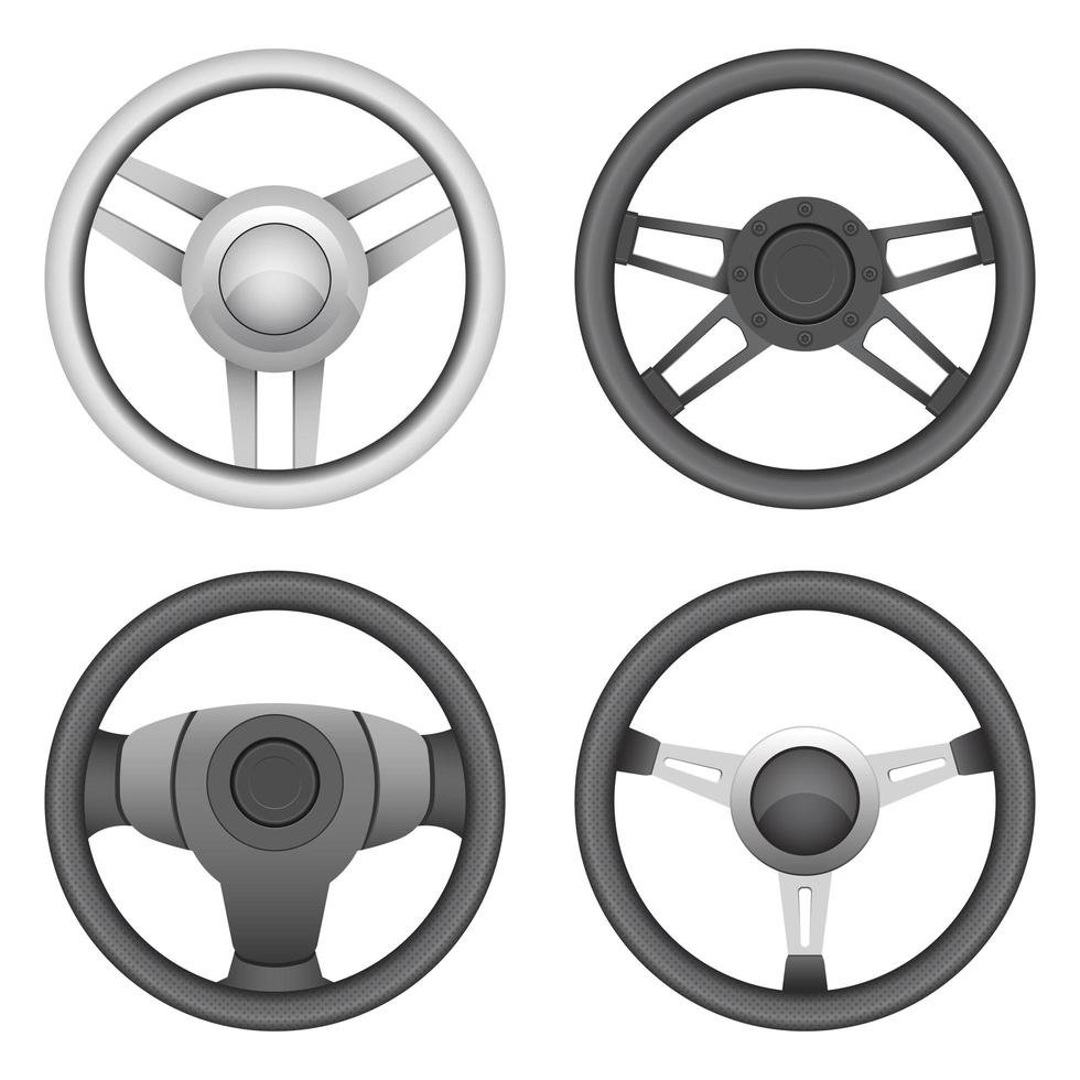 Steering wheel set vector design illustration isolated on white background