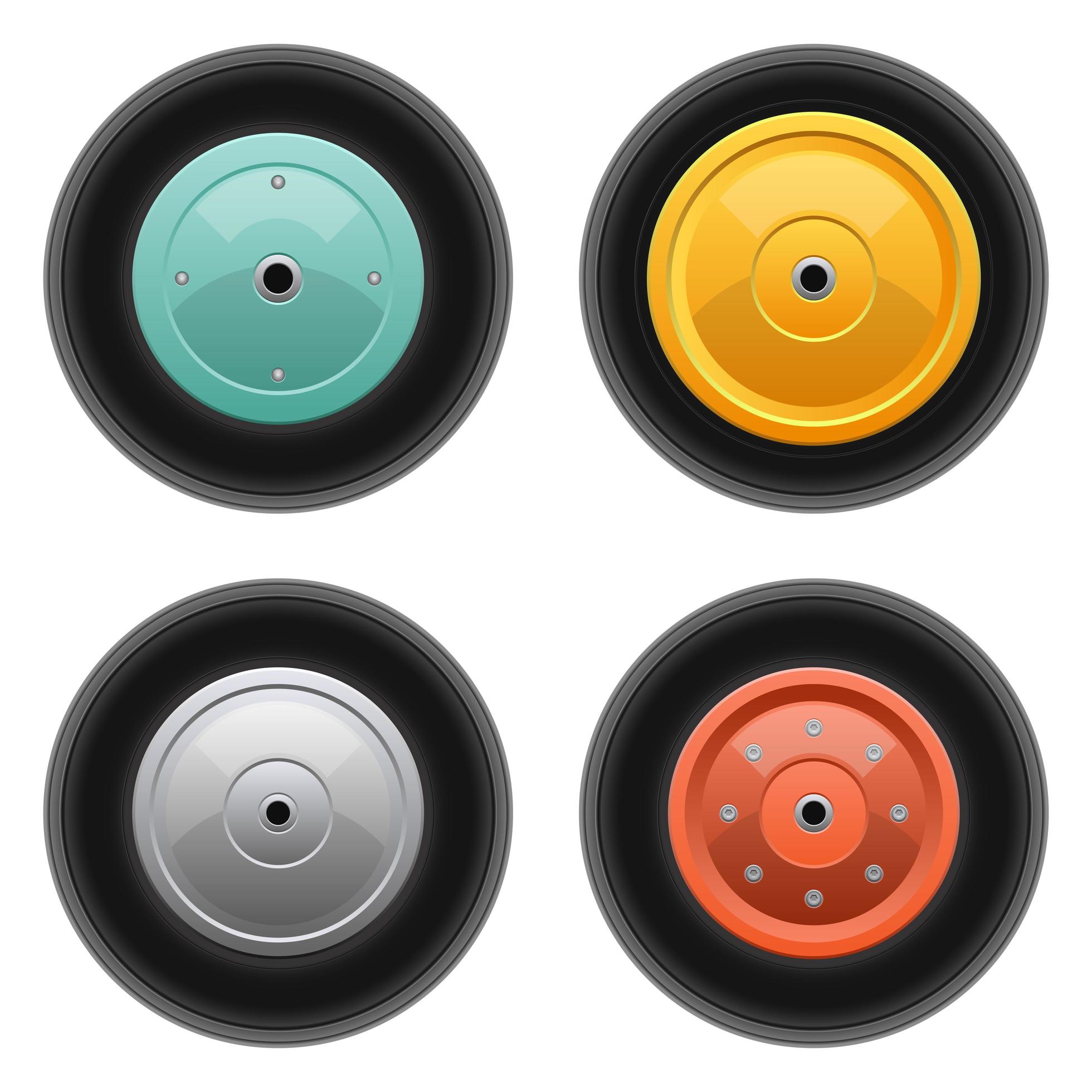 Trolley wheel set vector design illustration isolated on white