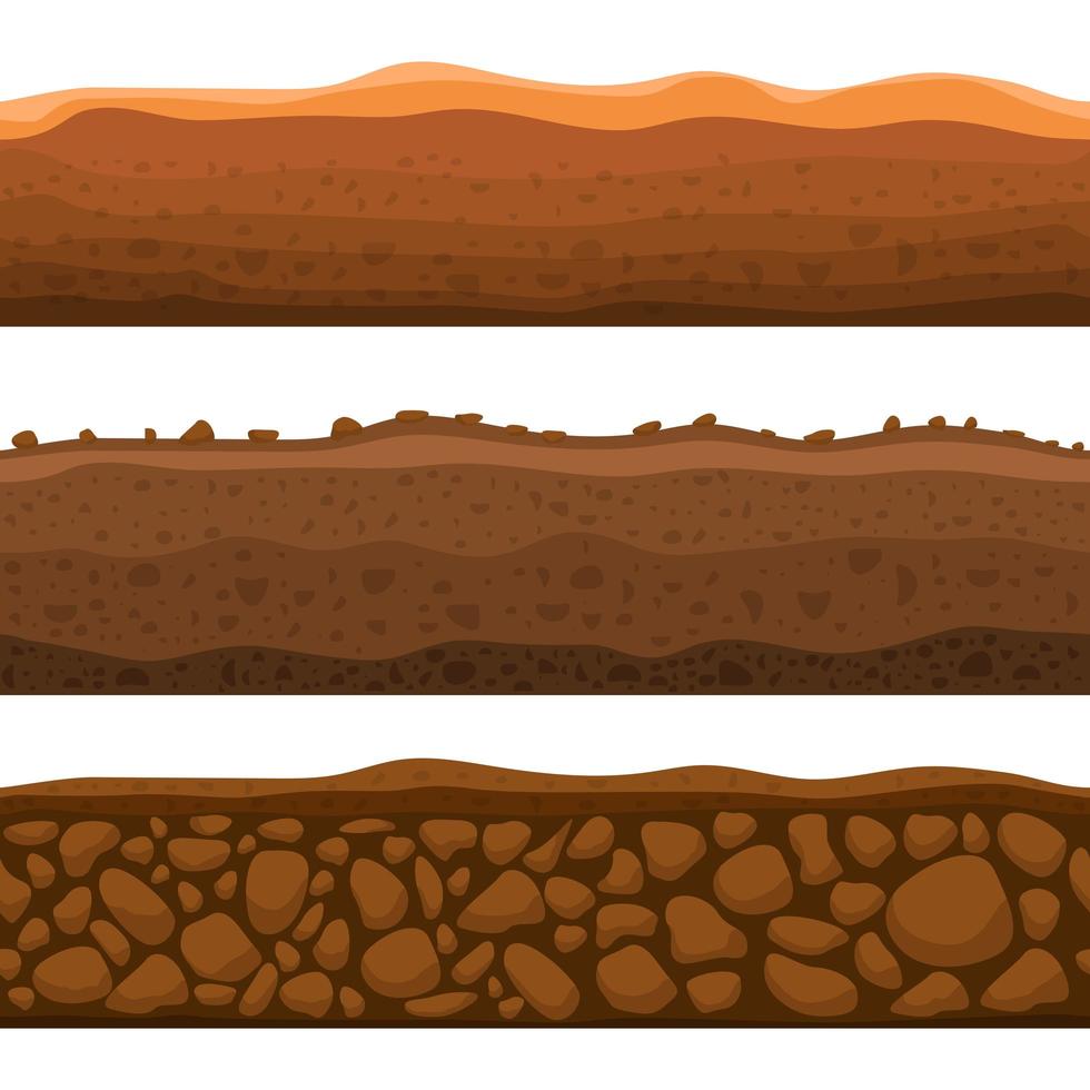 Ilustración de diseño de vector de sección de tierra perfecta aislada sobre fondo blanco