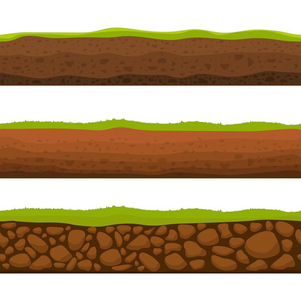 Ilustración de diseño de vector de sección de tierra perfecta aislada sobre fondo blanco