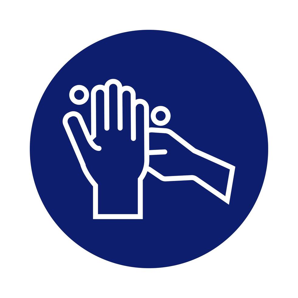hands washing block style icon vector