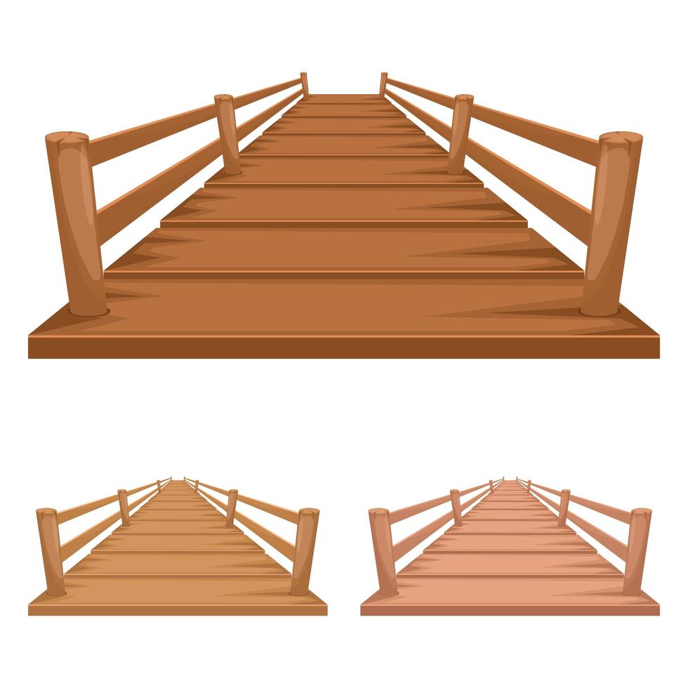 Wooden bridge vector design illustration