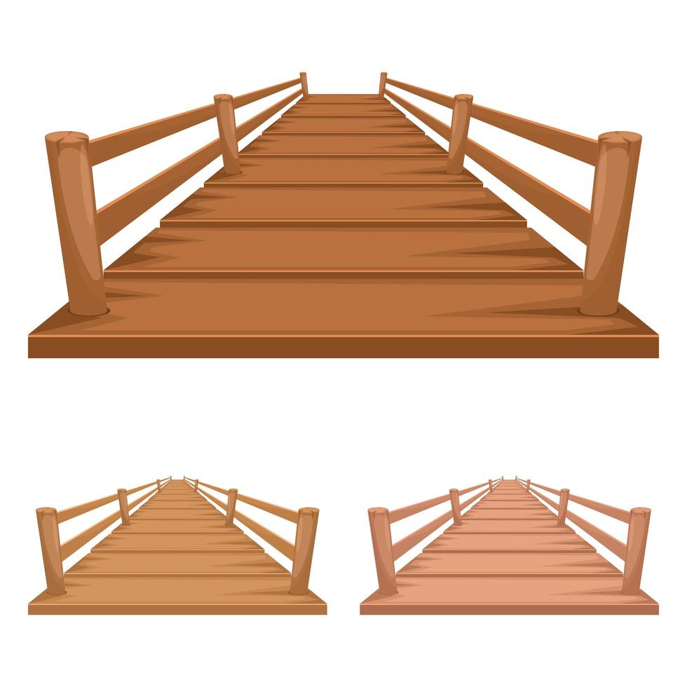 Ilustración de diseño de vector de puente de madera