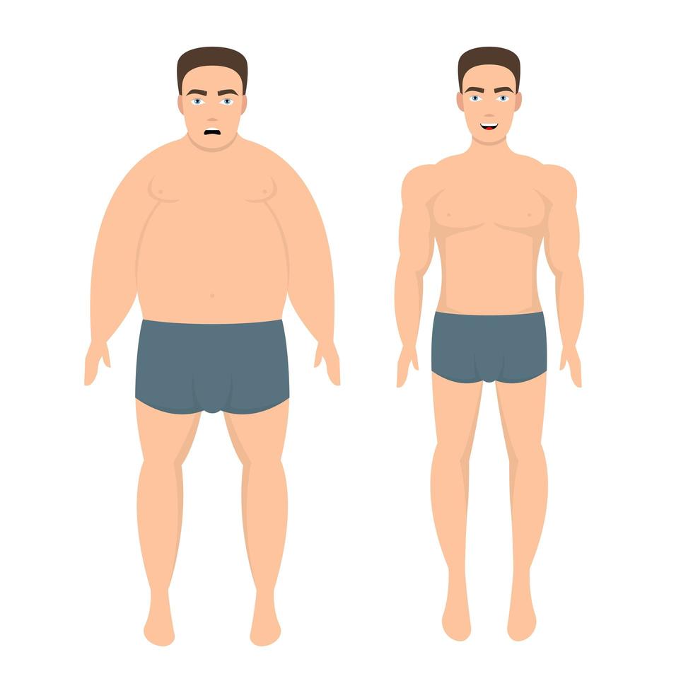 Weight loss man vector design illustration isolated on white background ...