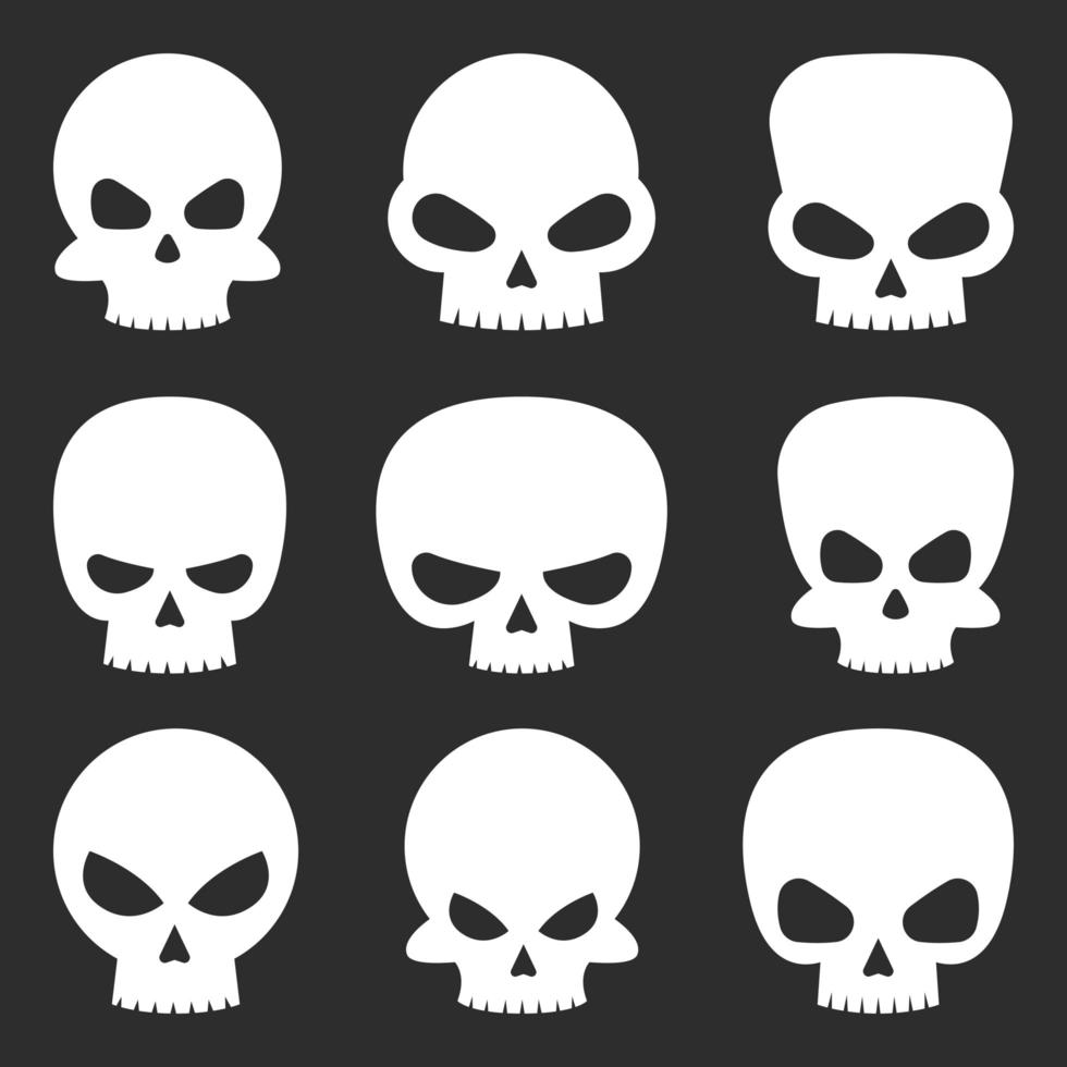 Skull set vector design illustration isolated on background