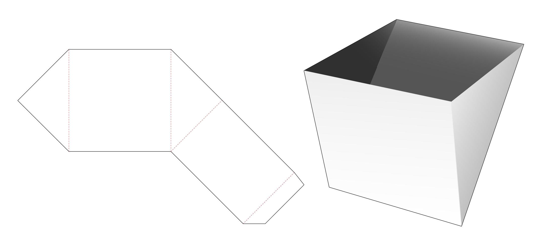 Triangle bowl for snack die cut template vector