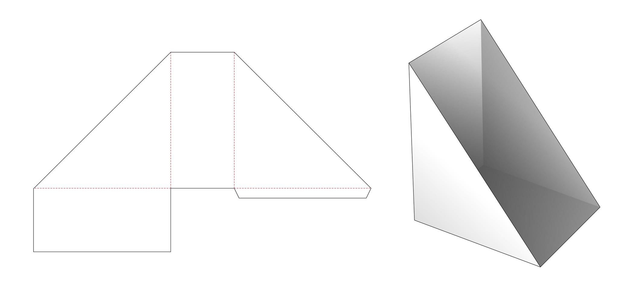 Plantilla troquelada de libro de estante en forma triangular vector