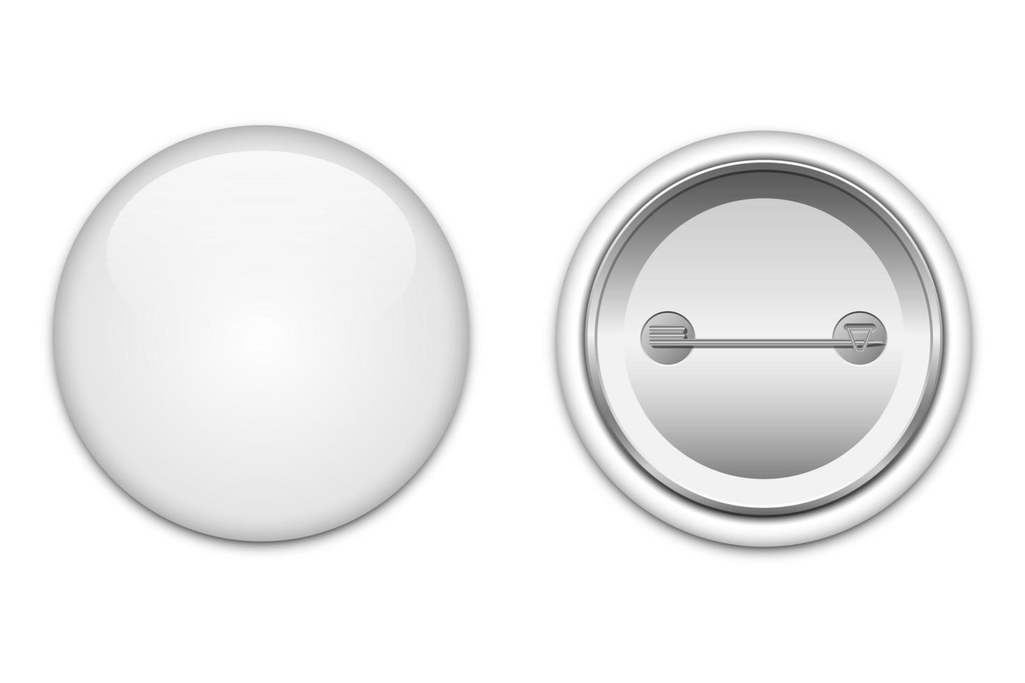 White Blank Badge Button Pin Button Isolated Vector Template