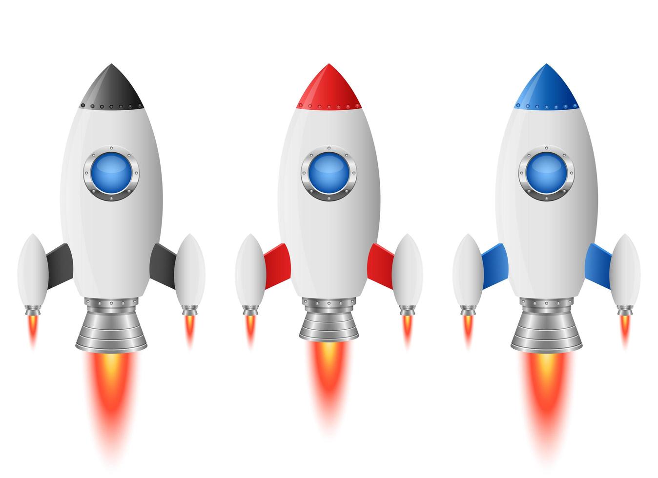 Rocket spaceship vector design illustration isolated on white background