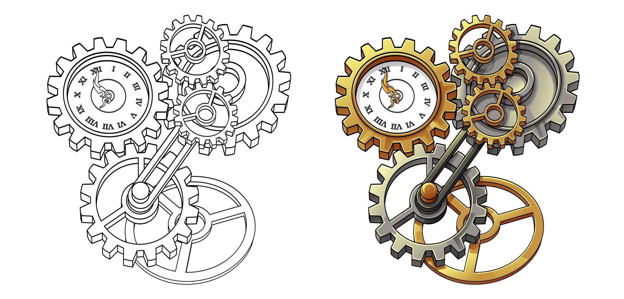 Página para colorear de dibujos animados de la máquina para niños vector