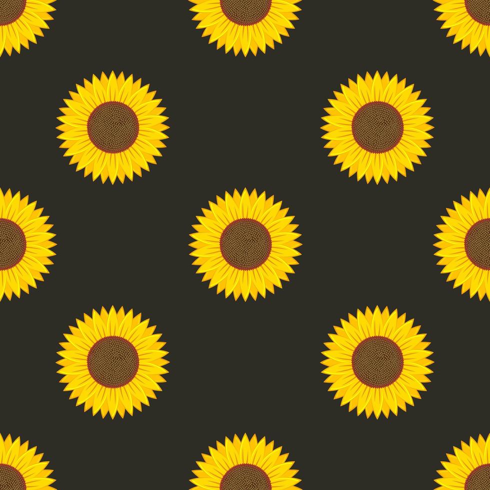 Ilustración de diseño de vector de patrones sin fisuras de girasol