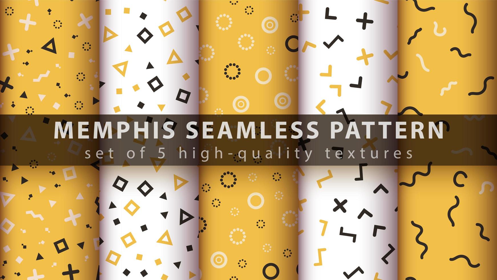 Memphis style seamless pattern background set vector