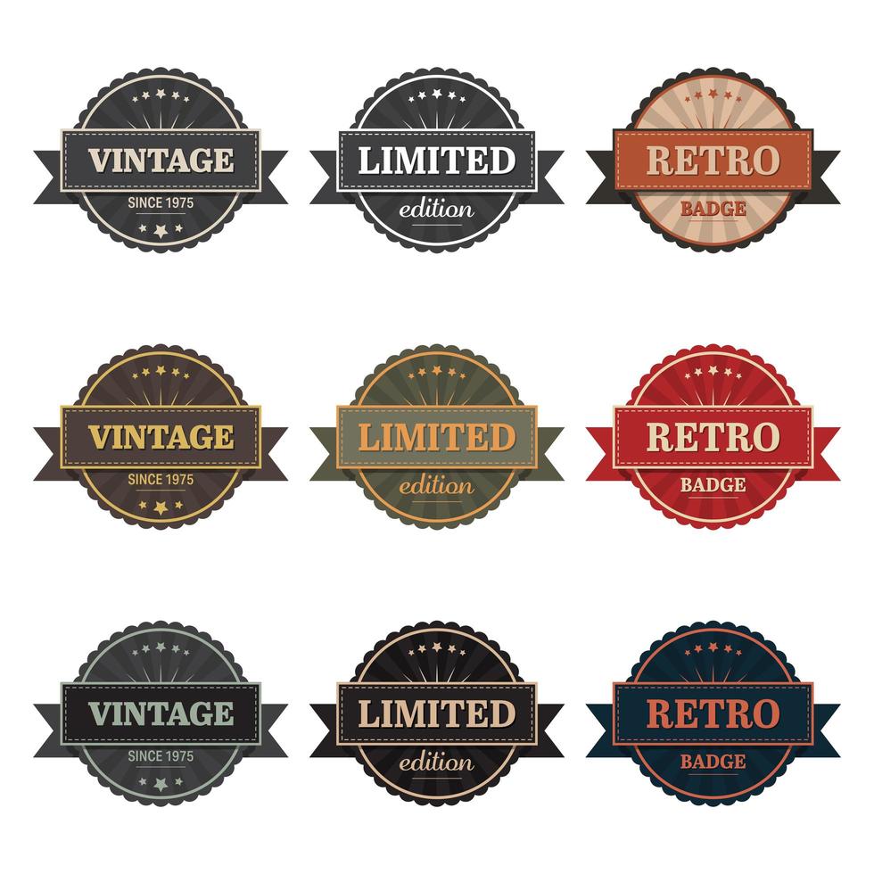 Vintage labels vector design illustration isolated on white background