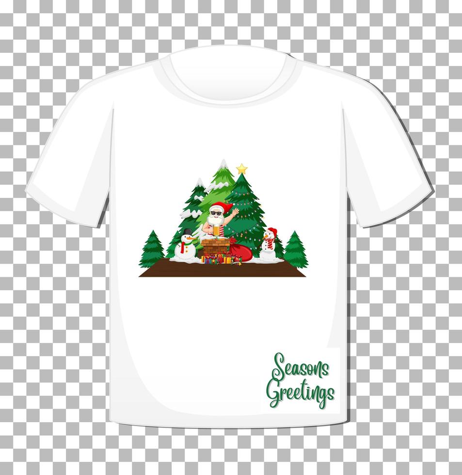 Santa Claus cartoon character on t-shirt vector