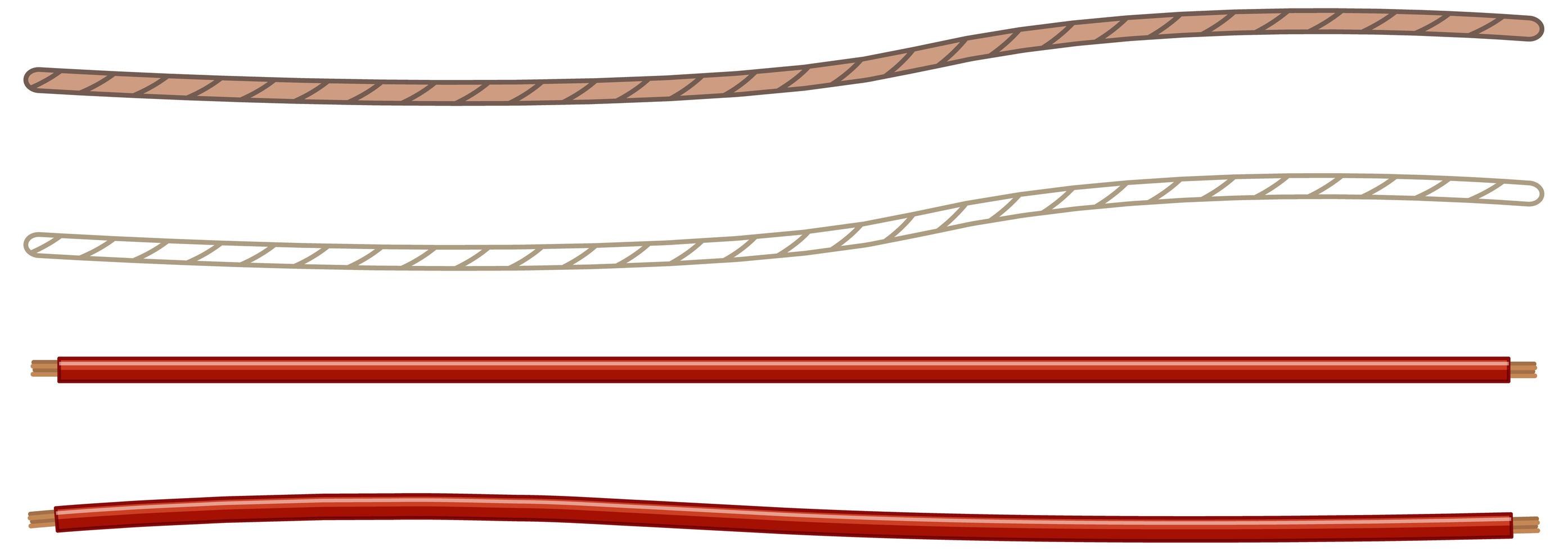 Power cables and strings isolated on white background vector