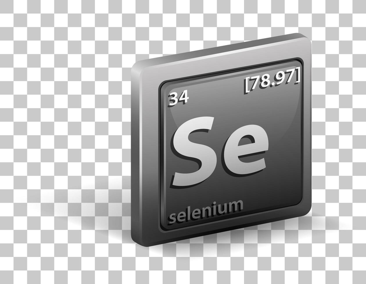 Selenium chemical element. Chemical symbol with atomic number and atomic mass. vector