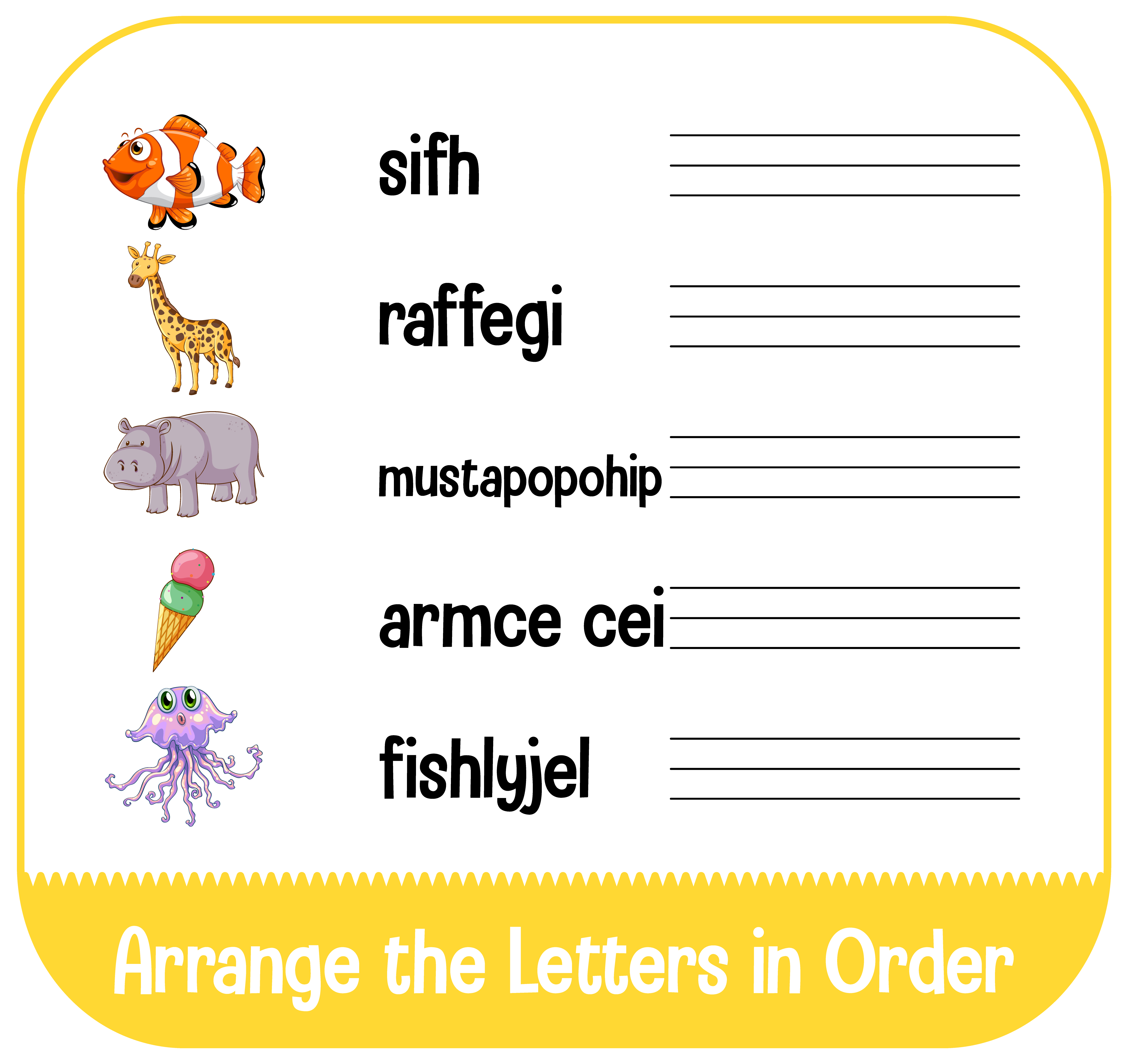 Jumbled words. Join the letters in order. по карточке лицо 2 класс. Arrange the letters. Letters arranged in order.