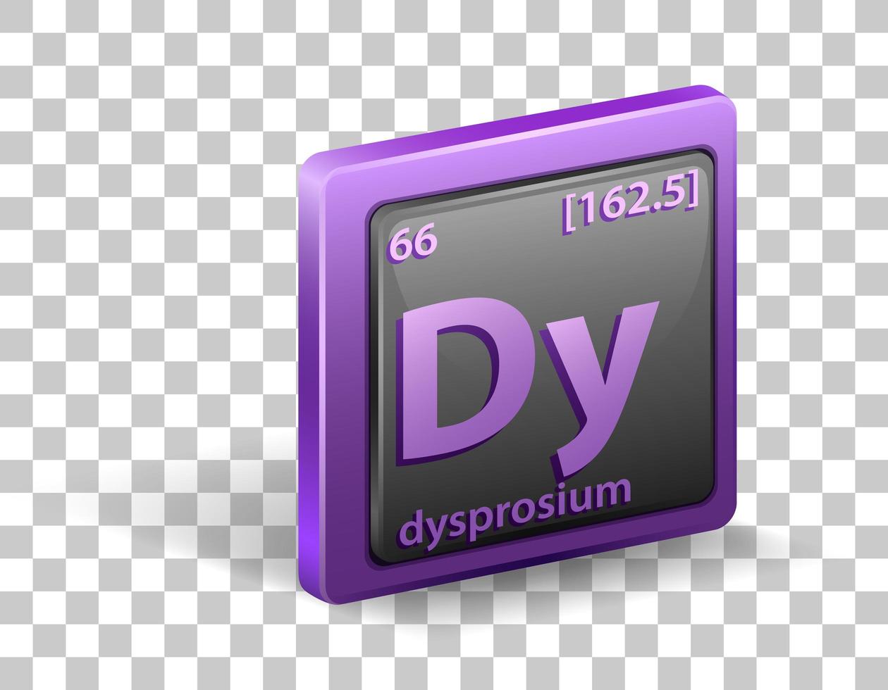 Dysprosium chemical element. Chemical symbol with atomic number and atomic mass. vector