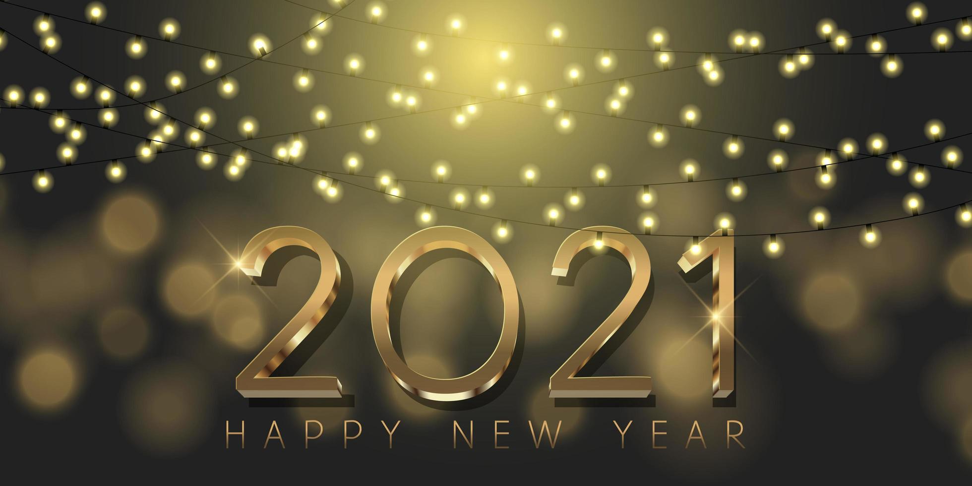 Gold and black Happy New Year design 0212 vector