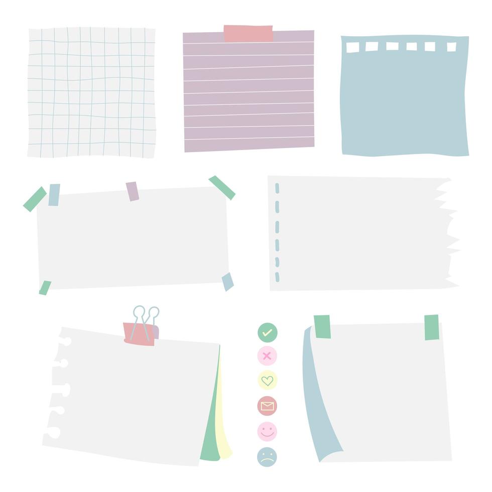 Paper torn page notes vector