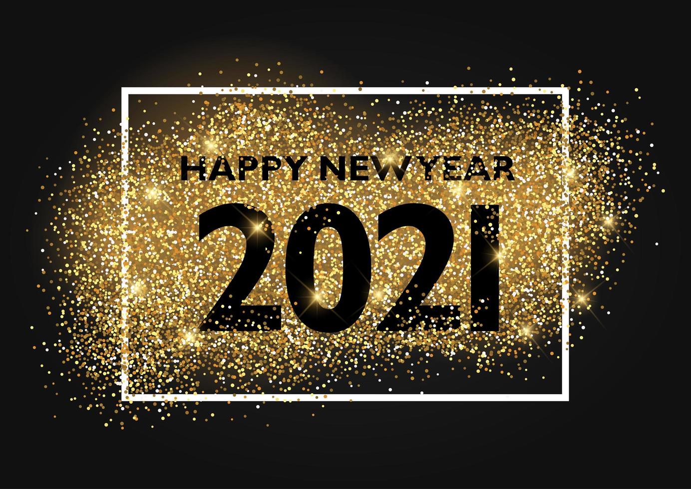 Happy New Year background with glittery gold design vector