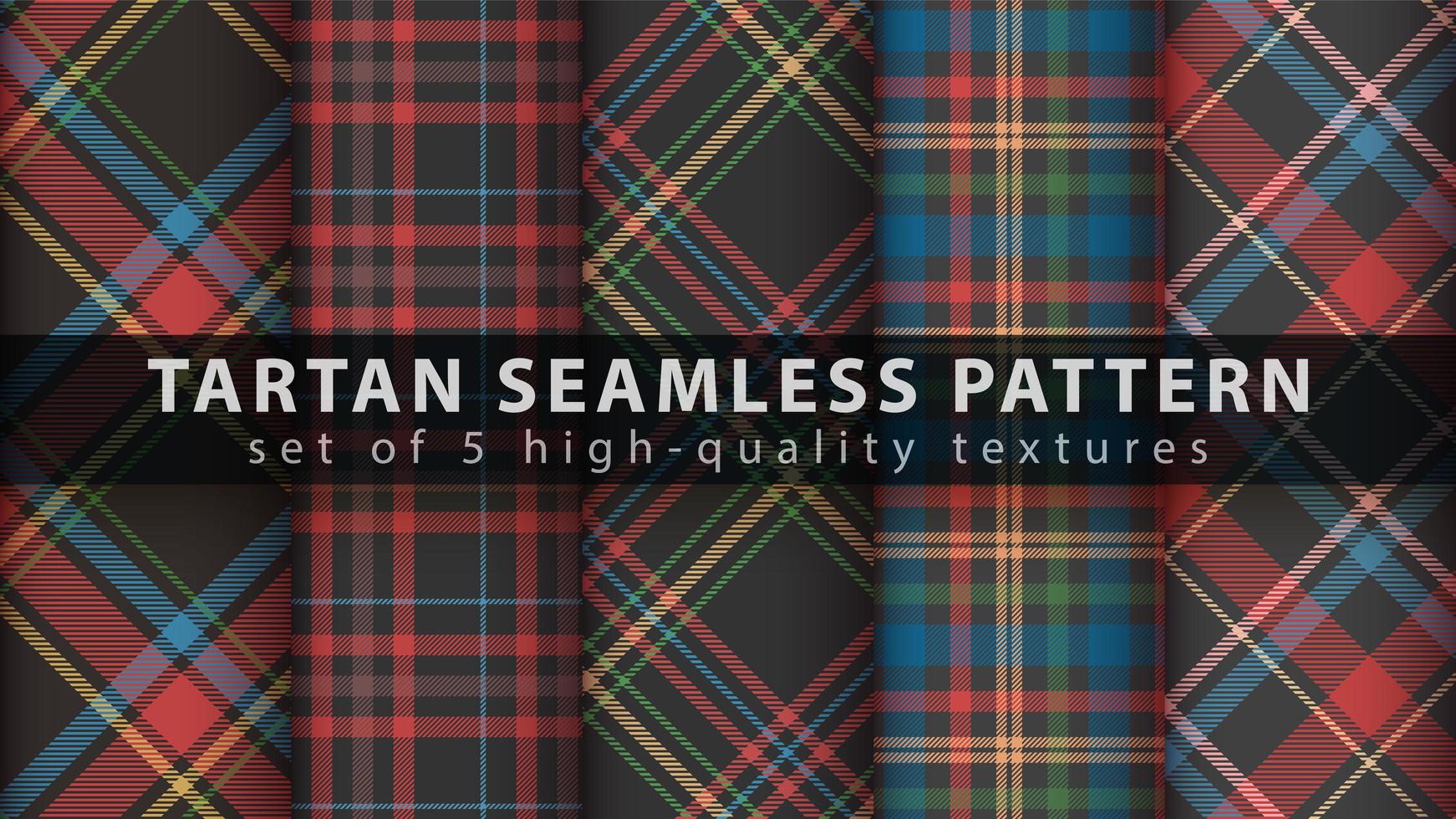 Set of classic tartan seamless pattern background vector