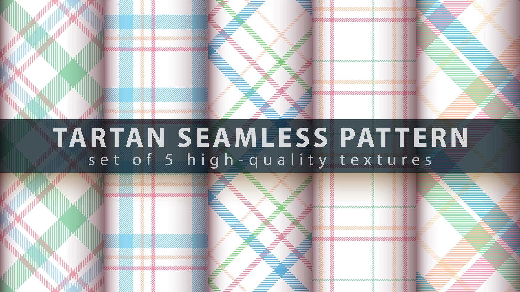 Set of classic tartan seamless pattern background vector