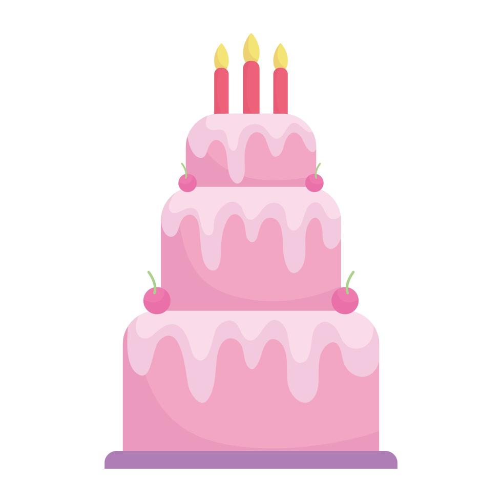 birthday cake with candles menu character cartoon food vector