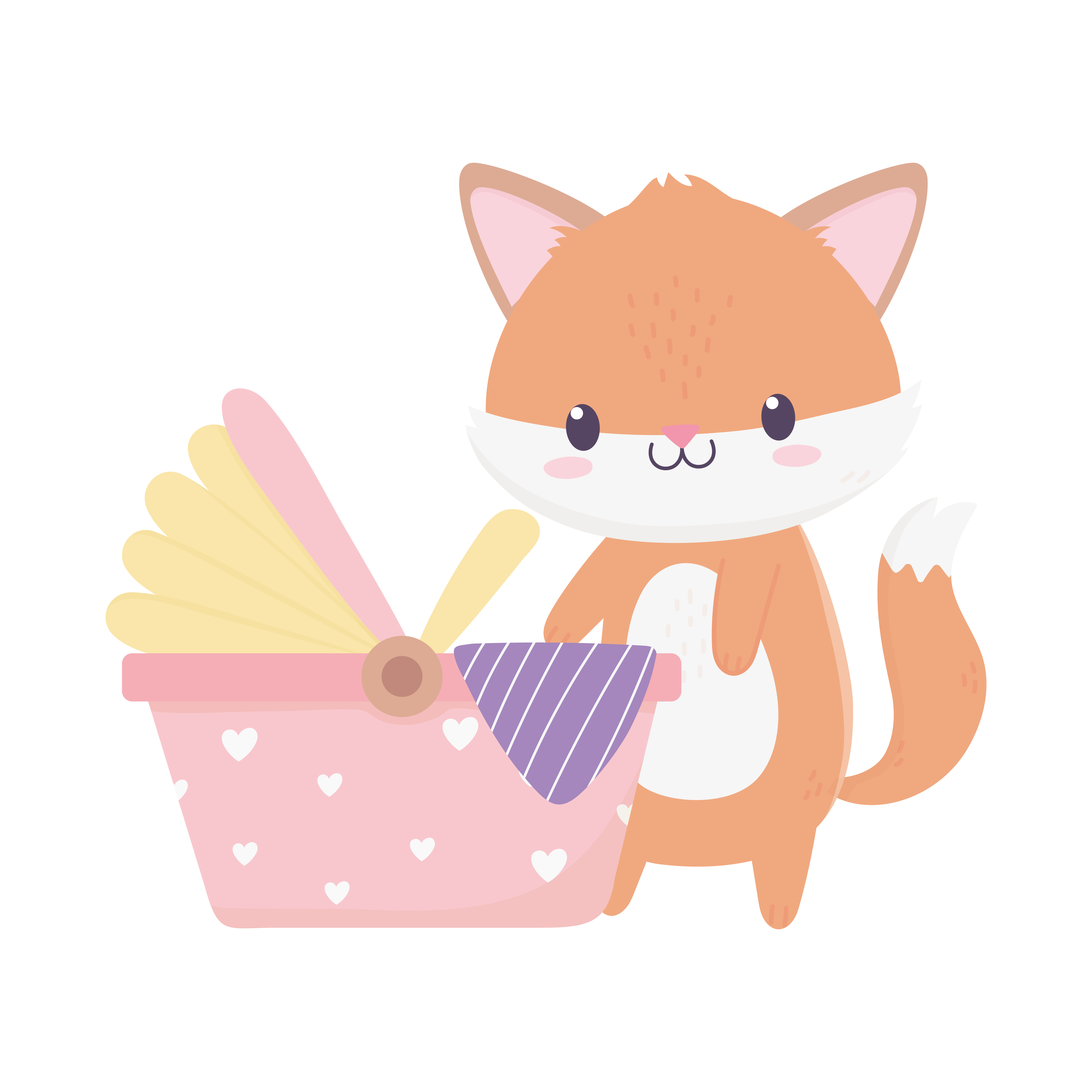 Baby Shower Cute Fox With Carriage Seat Decoration 1845786 Vector Art At Vecteezy